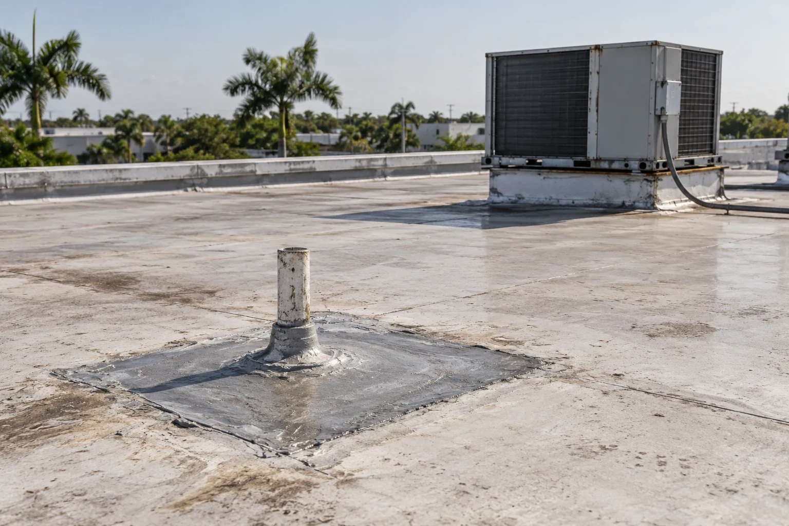 Commercial Roof Membrane Puncture Repair in Cape Coral, FL