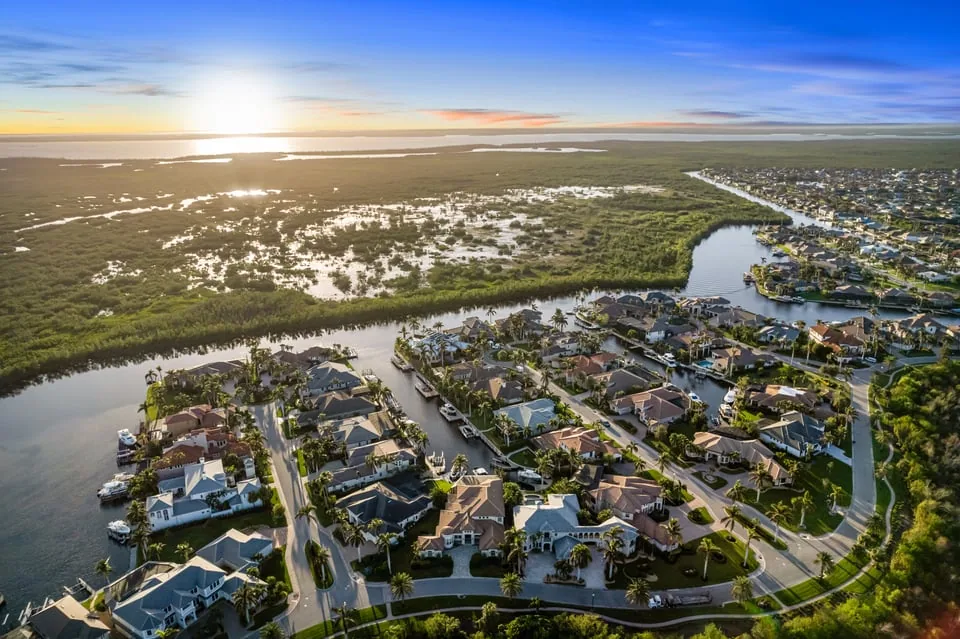 Cape Coral waterfront at sunrise