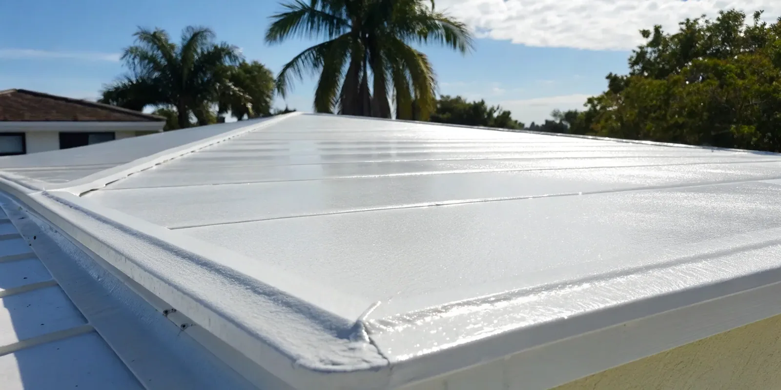 White single-ply commercial roof in Cape Coral